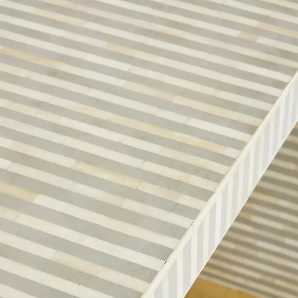 waterfall pattern gray bone inlay console table