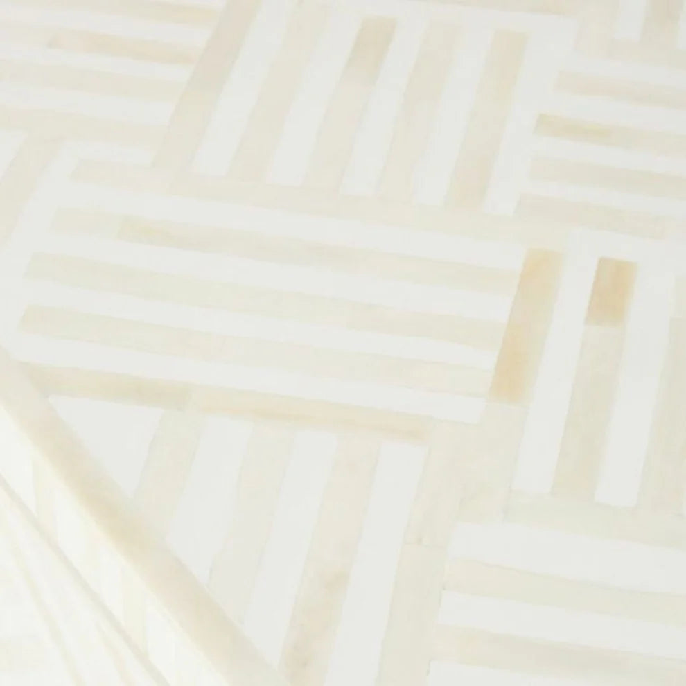 strip pattern white maze coffee table with drawer