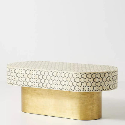 tragua pattern oval shape gray coffee table