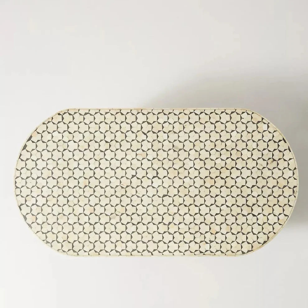 tragua pattern oval shape gray coffee table