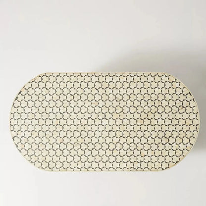 tragua pattern oval shape gray coffee table