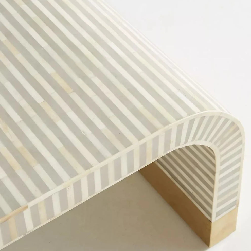 waterfall pattern bone inlay gray coffee table