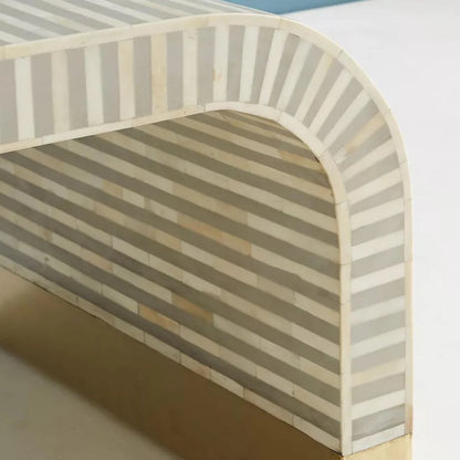 waterfall pattern bone inlay gray coffee table