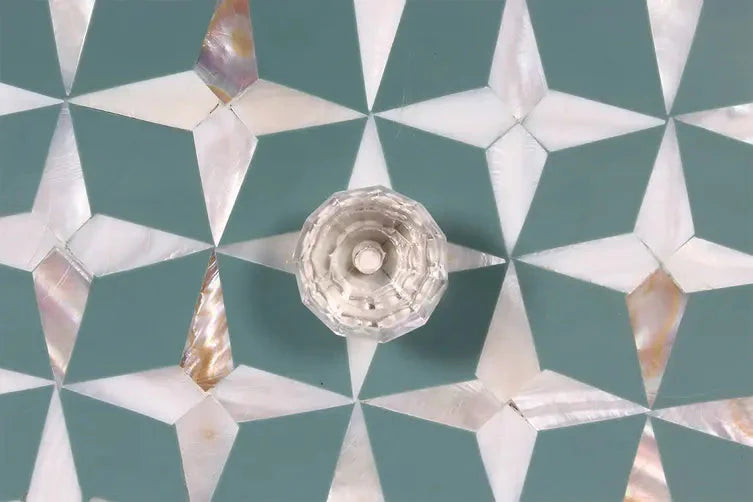 start pattern green mop inlay chest of drawers