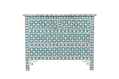 start pattern green mop inlay chest of drawers