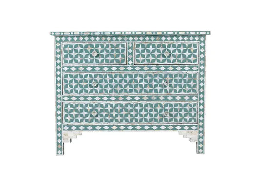 start pattern green mop inlay chest of drawers