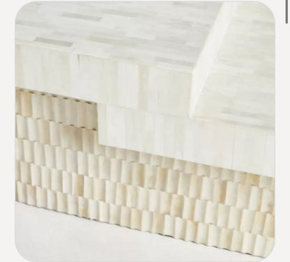 Oval shape full bone inlay coffee table