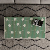 floral pattern bone inlay coffee table in green color
