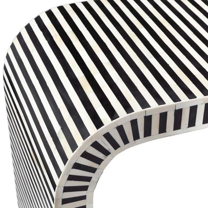 waterfall pattern bone inlay black coffee table