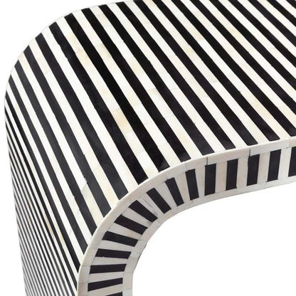 waterfall pattern bone inlay black coffee table