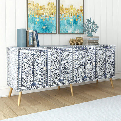 colored bone ,blue bone inlay tv unit cabinet