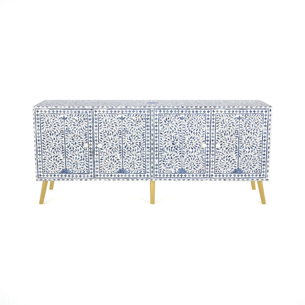 colored bone ,blue bone inlay tv unit cabinet