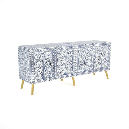 colored bone ,blue bone inlay tv unit cabinet