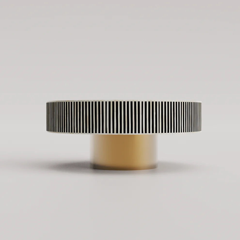 geometric pattern markesh round black coffee table