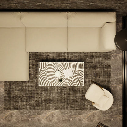 zebra line pattern bone inlay coffee table